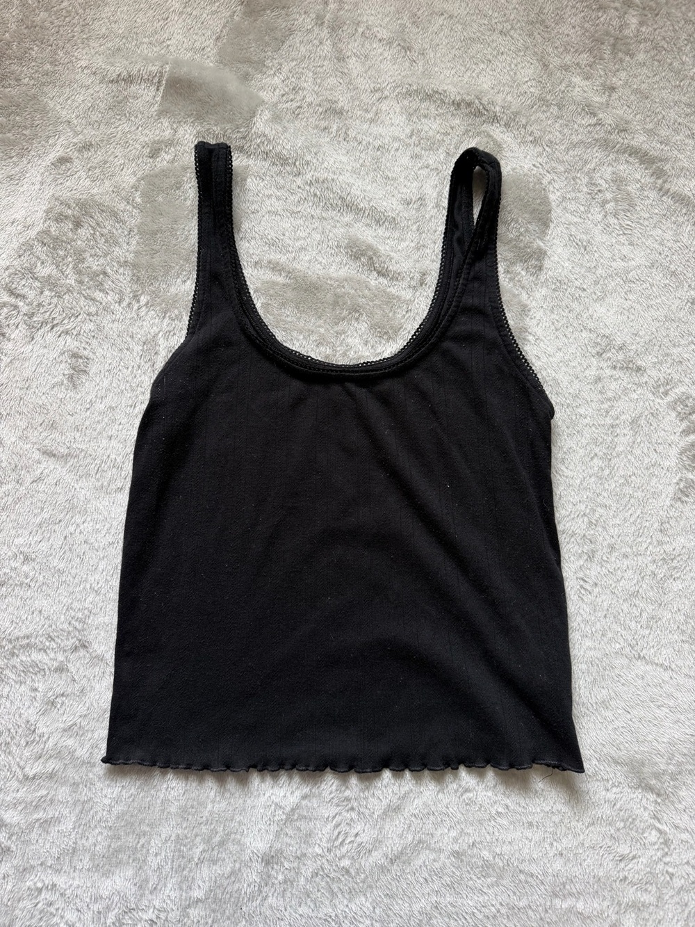 American Eagle Outfitters Black Ribbed Scoop Tank
